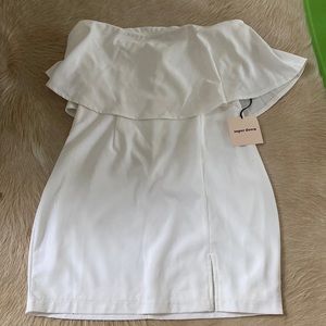 Superdown white strapless bodycon